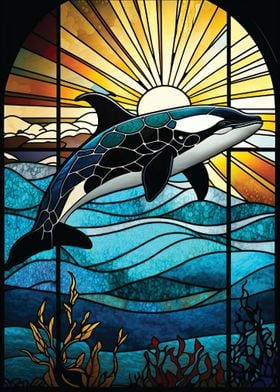 Orca Stained Glass 