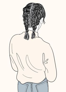 Braided Pigtail Woman