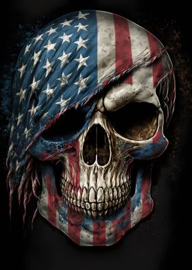 Skull with American Flag
