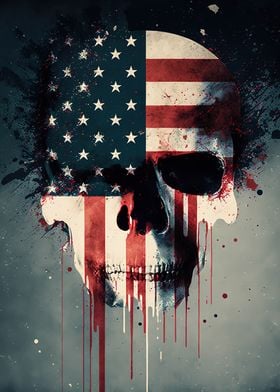 Skull with American Flag