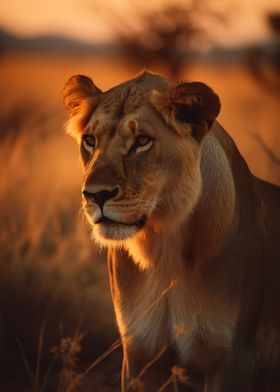 Lioness Wildlife Portrait