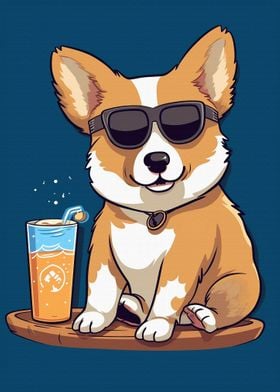 Cool Corgi Dink Beer