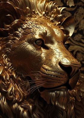 Golden Lion Statue