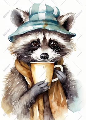 Coffee with Raccoon