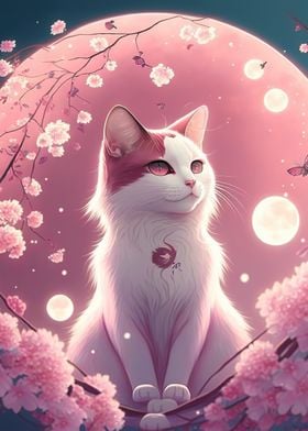 Cat Cherry Blossoms