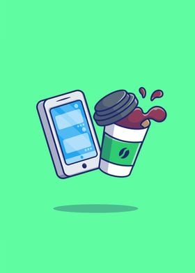 Hand Phone With Coffee 