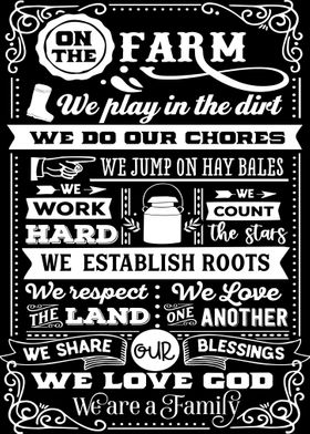 On The Farm Rules Poster