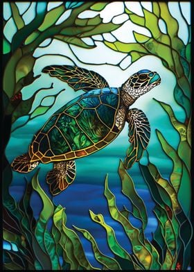 Turtle Stained Glass 