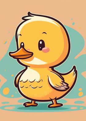 Cute cartoon duck 