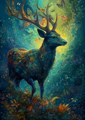 Deer floral