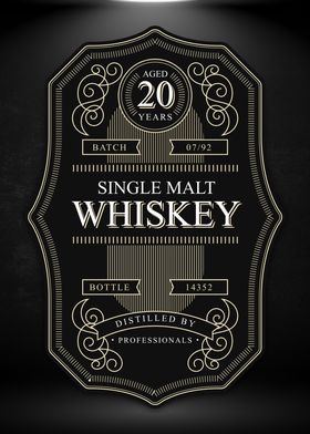 Elegant Whiskey Label Sign