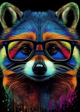 Colorful Raccoon Animals