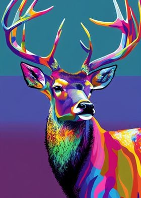 Colorful Deer Animals