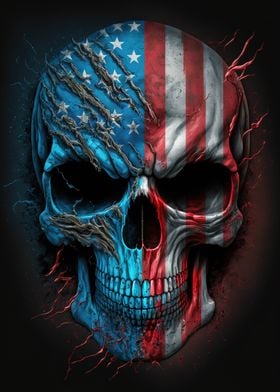 Skull with American Flag