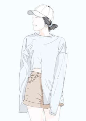 Oversized Sweater Girl