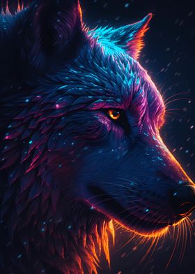 Colorful Wolf Portrait 15