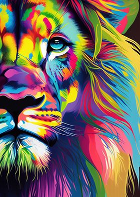 Colorful Lion Animals