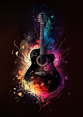 Guitar watercolor