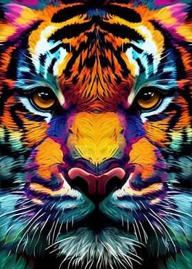 Tiger Pop Art Animal Face