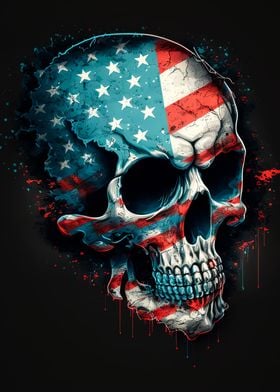 Skull with American Flag