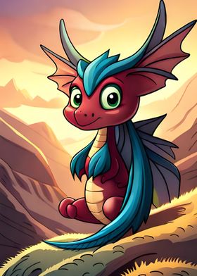 Baby Dragon 3D Cartoon 