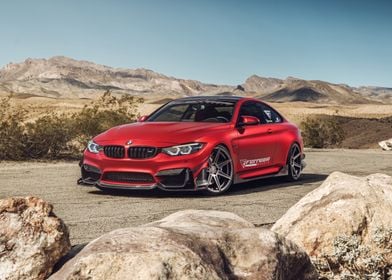 BMW M4 frozen red