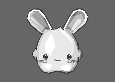 Cute Rabbit Grayscale 