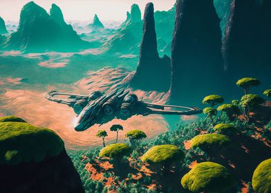 spaceship and nature