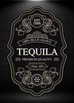 Elegant Tequila Label Sign