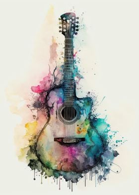 Guitar watercolor