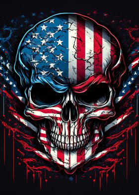 Skull with American Flag