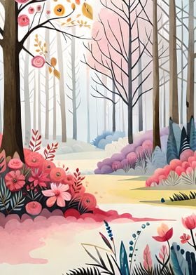 natural forest watercolor 