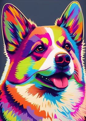 Colorful Corgi Dog Animals