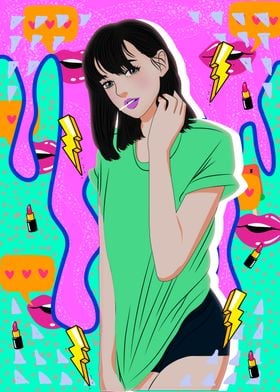 shy girl pop art