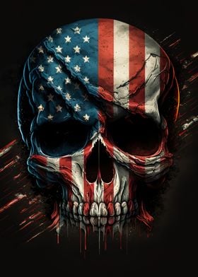 Skull with American Flag