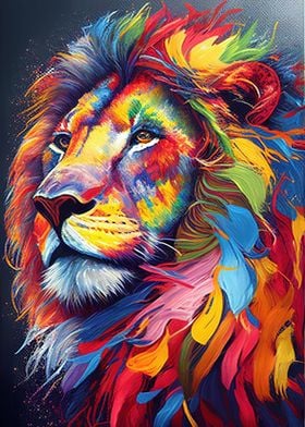 Colorful Lion Animals