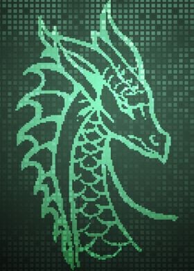 Pixelated dragon