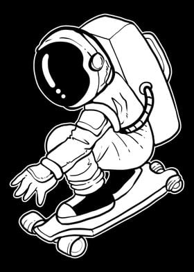 Astronaut Skateboard Athle