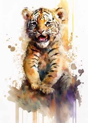 Tiger Watersketch