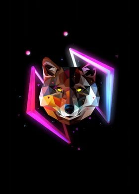 Wolf Logo Icon Night Art