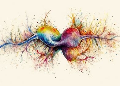 Abstract human nerve cell 