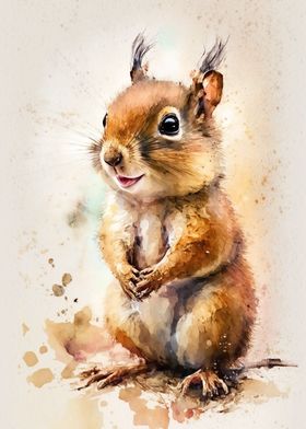 Squirrel Watersketch