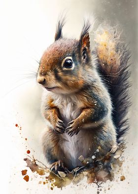 Squirrel Watercolor Sketch