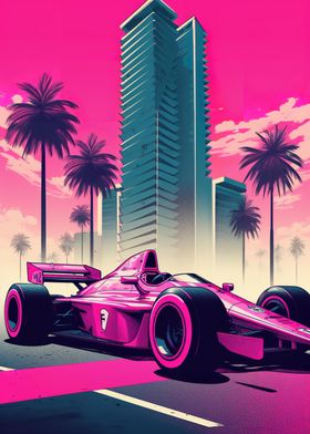 Retro F1 car in Miami 