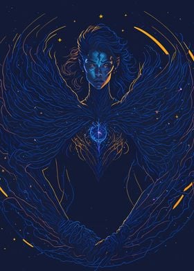 Cool Dark Angel Woman Art