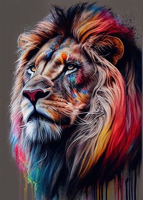 Colorful Lion Animals