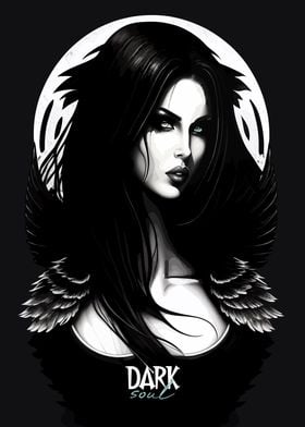 Dark Soul Angel Woman Art