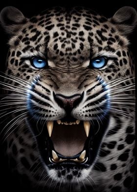 Angry Jaguar Face Animal