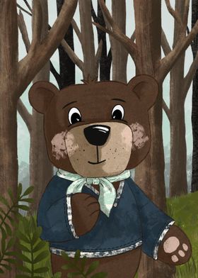 Brave Bear in the woods