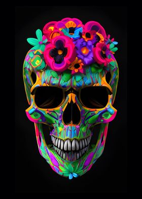 Floral Skull Fusion